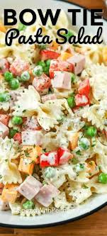 Trying to find the ono hawaiian macaroni salad recipe? This Easy Bow Tie Pasta Salad Is A Family Favorite Made With Bow Tie Pasta Peas Ham And Ch Easy Pasta Salad Recipe Cold Pasta Salad Recipes Easy Pasta Salad
