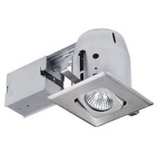 4 Dimmable Downlight Swivel Spotlight Recessed Lighting Kit Easy Install Push N Click Clips 1 Pack Brushed Nickel Square Trim Globe Electric 90039 Wantitall