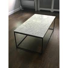 Natural variations in the color and veining of marble make each piece. West Elm Streamline Coffee Table In White Marble Aptdeco