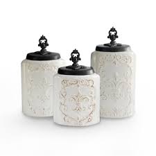 Black And White Canisters Set American Atelier 3 Piece White Antique Ceramic Canister Set With Lid 1182139 Rb The Home Depot In 2020 Ceramic Canister Set Kitchen Canister Sets White Kitchen Canisters