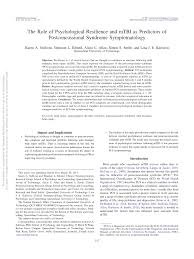 The Role of Psychological Resilience and mTBI as Predictors of  Postconcussional Syndrome Symptomatology