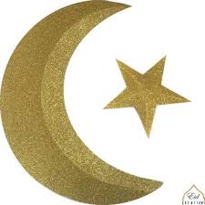 3d Glitter Gold Crescent Moon Star Moon Decor Stars And Moon Star Decorations