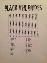 Bvb Word Search Black Viel Brides Black Veil Brides Andy Black Veil Brides