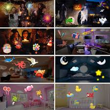 Elec3 Christmas Halloween Projector Light 16 Slides Landscape Motion Projector Lights With Remote Halloween Projector Halloween Holiday Party Light Decorations