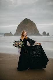 Black Wedding Dress On Cannon Beach Oregon Black Wedding Dresses Cannon Beach Epic Photos