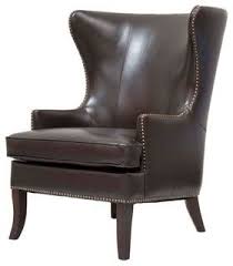 Modern Wing Back Chair In Black Leather For Host Hostess At Formal Dining Table Affordable Leather Chair Office Chair Diy Chair