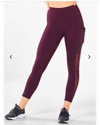 Fabletics Leggings With Two Side Pockets And Mesh Brand New Never Worn Size Small The Color Is Maroon Burgundy For R Fabletics Leggings Fabletics Leggings