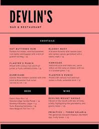 Pink And Black Modern Drink Menu Menu Menu Template Hot Buttered Rum