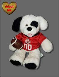 Build A Bear Stuffed Plush White Black Puppy Dog Ohio State Football Band Sound Buildabearworkshop Black Puppy Plush Stuffed Animals Dogs And Puppies