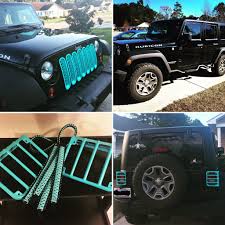 Customized Jeep Rubicon Unlimited Turquoise Teal Paracordgrabhandles Grillinserts Tailligh Jeep Rubicon Accessories Jeep Wrangler Accessories Jeep Rubicon