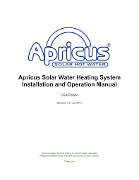 Apricus Solar Water Heating System Installation And