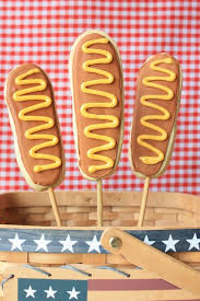 Corn Dog Cookies On A Stick Too Freakin Cute Fourth Of July Party Dog Cookies Corn Dogs Fun Cookies