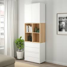 Eket Schrankkombination Fusse Weiss Eicheneff Wlas Ikea Deutschland Ikea Lagerung Einrichtungsideen Wohnzimmer Farbe Ikea Ideen