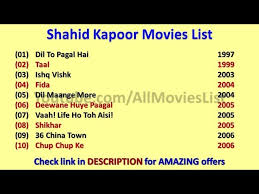 Shahid Kapoor Movies List Youtube It is based on two people who are this movie almost feels like shahid kapoor's own story. youtube