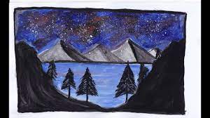 Cat akrilik diencerkan dengan air atau media akrilik untuk menciptakan transparansi dan meniru pewarnaan air. Cara Menggambar Pemandangan Malam Menggunakan Cat Air Dengan Mudah Youtube