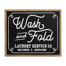 New laundry room makeover :: 24 X 20 Wash And Fold Laundry Sign Wall Decorblack White Stratton Home Decor Target