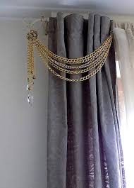 Set Of 2 X 37 4 Porte Draperies Dor Chaine Dor Boho Etsy Rideaux Rideaux Design Idees De Rideaux