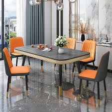 Get it as soon as. 70 9 Contemporary Stone Dining Table Set For 8 With Microfiber Leather Chairs