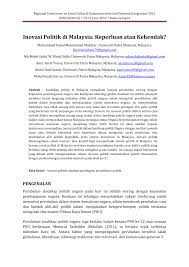 Demokrasi di malaysia mengikut perspektif seymour martin lipset. Pdf Inovasi Politik Di Malaysia Keperluan Atau Kehendak