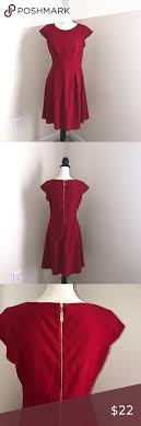 Red Dress Barn Dress With Gold Zipper Back Detail In 2020 Dress Barn Dresses Colorful Dresses Red Dress