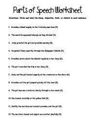 Parts Of Speech Worksheet Parts Of Speech Worksheets Parts Of Speech Practice Parts Of Speech