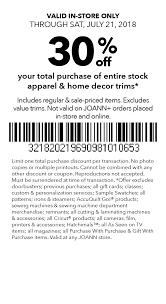 30 Off Your Total Purchase Of Entire Stock Apparel And Home Decor Trims Excludes Value Trims Coupons Online Coupons Joann