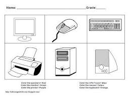 Kids Computer Lessons Kindergarten Learning The Parts Of The Computer With Worksheet Kids Computer Computer Lessons Computer Teacher