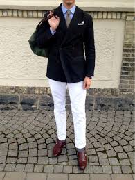 Black Blazer Outfit Men White Pants Brown Shoes Jacket Blazer Sport Coat Vestidos De Un Hombro Estilo Masculino Ropa