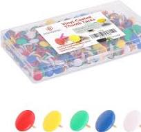 500 Vinyl-Coated Thumbtacks for Cork Board, Flat Thumb Tacks ...