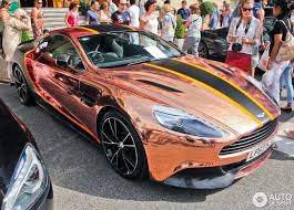Black And Rose Gold Car Wrap Aston Martin Vanquish With Creative Two Tone Wrap Aston Martin Aston Martin Vanquish Aston