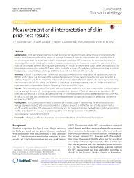 Pdf Measurement And Interpretation Of Skin Prick Test Results