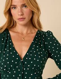 Green Polka Dot Kennedy Midi Dress