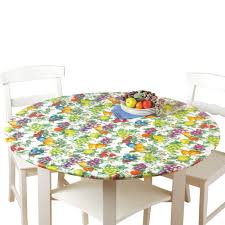 Made to order to fit any shape, size, and drape style. Fitted Elastic No Slip Fit Table Cover With Soft Flannel Backing Fruit Round Durable Vinyl Tablecloths Wipe Clean And Feature Elasticized Edges For A By Collections Etc Walmart Com Walmart Com