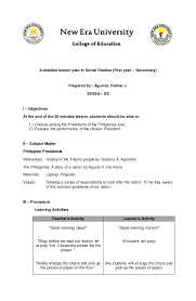 Creating a social studies curriculum that connects students to history and today's world. Detailed Lesson Plan