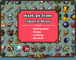 Simple platformer tileset 8x8 and 16x16 for your cute platformer game. Pixel Art Fishing Diving Icons 16x16 By Thomas Feichtmeir Cyangmou