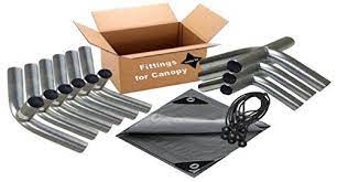 Carports 12x20 Heavy Duty 138 Carport Canopy Kit Silver Tarp Foot Pads Poles For Legs Roof Not Included Continue To T Carport Canopy Steel Canopy Carport