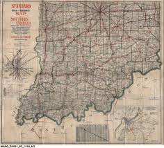Standard Road And Highway Map Of Southern Indiana Showing Main Touring Routes And All Other Secondary Roads Cities Places Of Interest Highway Map Indiana Map
