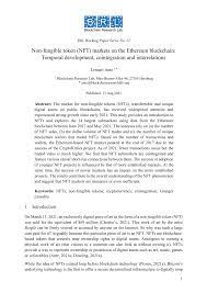 Pdf Non Fungible Token Nft Markets On The Ethereum Blockchain Temporal Development Cointegration And Interrelations