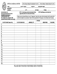 29 Printable Baseball Lineup Sheet Forms And Templates