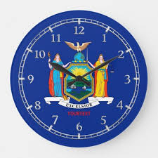 Personalized New York State Flag Design On A Large Clock Zazzle Com Flag Design State Flags New York State