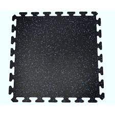 Discount rubber gym flooring dallas tx produced materials tend to be extra affordable versus a tile that interlocks of the same thickness. Black With Blue Speck 24 In By 24 In Interlocking Recycled Rubber Floor Tile 24 Sq Ft Ezflex8bl The Home Depot