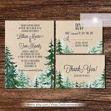 Forest Wedding Invitation Rustic Watercolor Tree Invite Outdoor Weddi Forest Wedding Invitations Tree Wedding Invitations Rustic Woodland Wedding Invitations