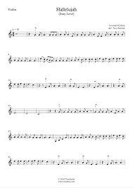 Sonata #1 in g minor by 16 violin duos by leopold mozart printable free violin sheet music pdf. Violin Sheet Music Hallelujah Easy Level Cohen
