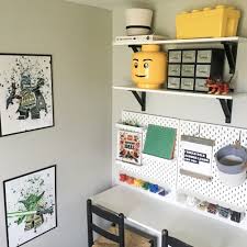 How To Make A Diy Lego Workstation Using Ikea Skadis Lego Room Lego Bedroom Ikea