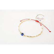 Evil Eye Bracelet Red String Bracelet Gold Beaded Kabbalah Bracelet
