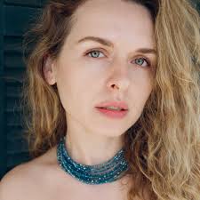 Blue Glass Necklace, Azure Color Beads, Round Glass Beads, Multistrand  Necklace, Vacation Jewelry, Vintage Style, Summer Necklace, Turquoise