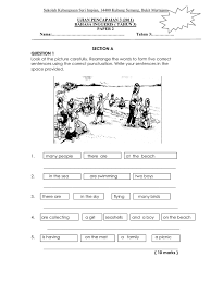 Write five sentences about it. English Paper 2 Year 3