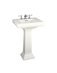 Kohler K 2238 8 0 White Memoirs Classic 24 Fireclay Pedestal Bathroom Sink With 8 Widespread Faucet Holes In 2020 Traditional Bathroom Sinks Pedestal Sink Kohler