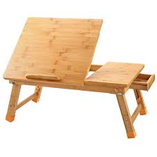 Amazon Com Large Laptop Desk Nnewvante Table Adjustable 100 Bamboo Foldable Breakfast Serving Bed Tray Table W T Laptop Desk For Bed Bed Tray Foldable Desk