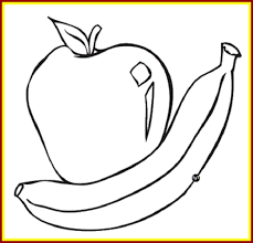 Apple And Banana Coloring Page
